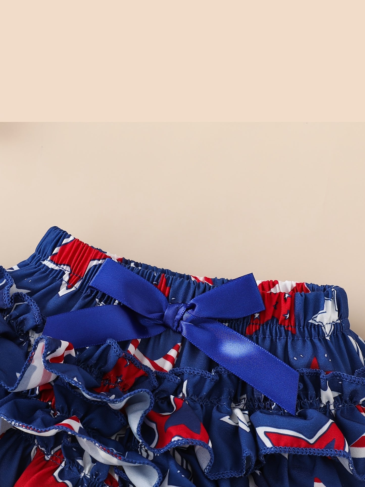 Baby Girls "My 1st 4th of July" Independence Day Outfit Ruffled Bodysuit Shorts and Bow Set
