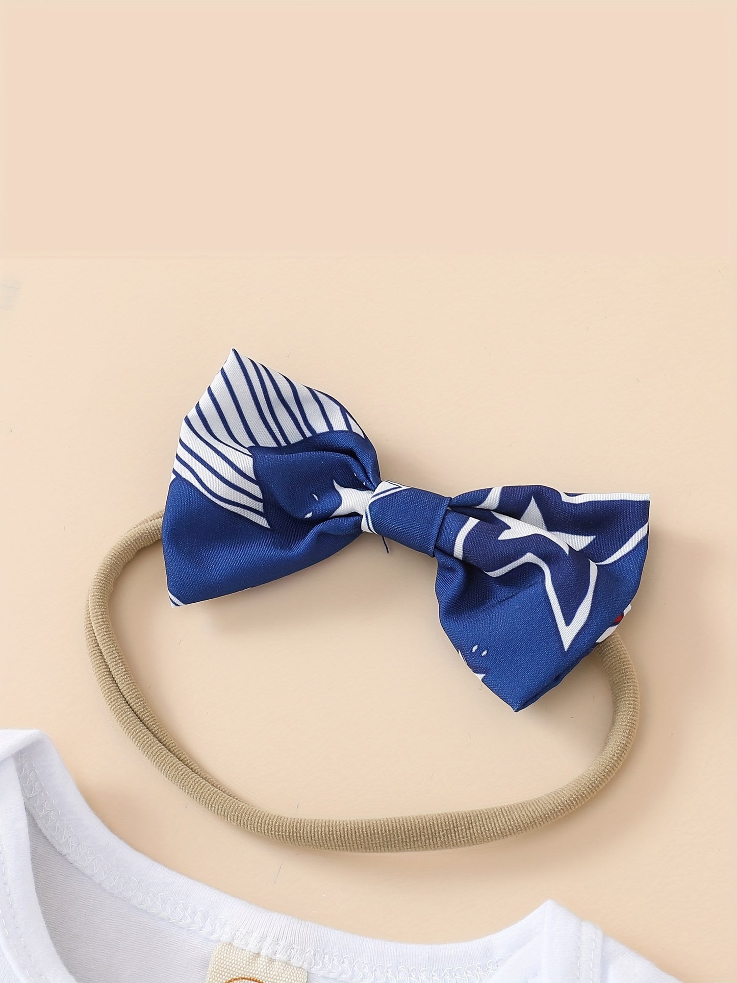 Baby Girls "My 1st 4th of July" Independence Day Outfit Ruffled Bodysuit Shorts and Bow Set
