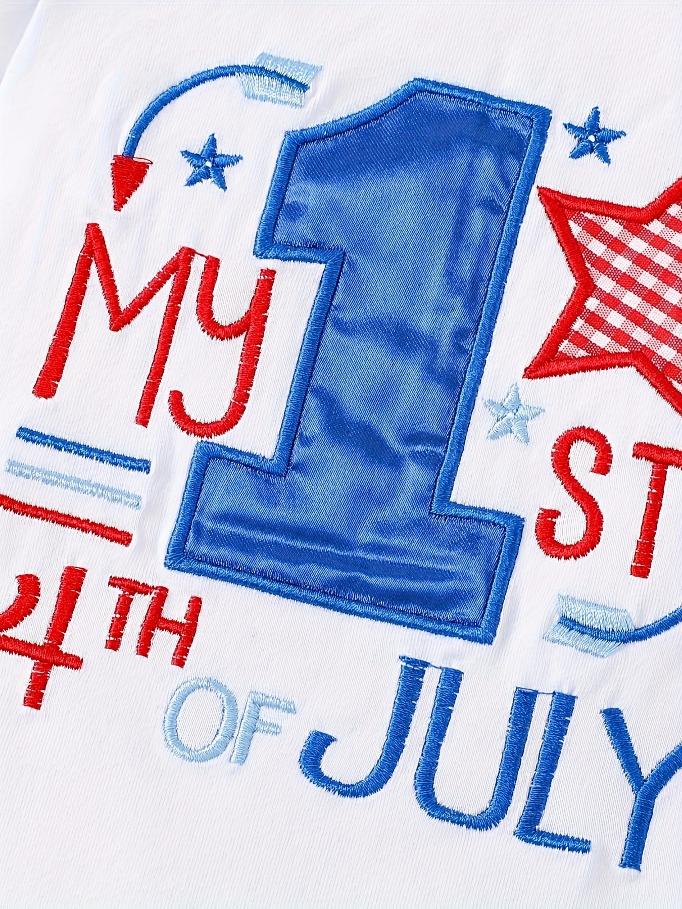 Baby Girls "My 1st 4th of July" Independence Day Outfit Ruffled Bodysuit Shorts and Bow Set