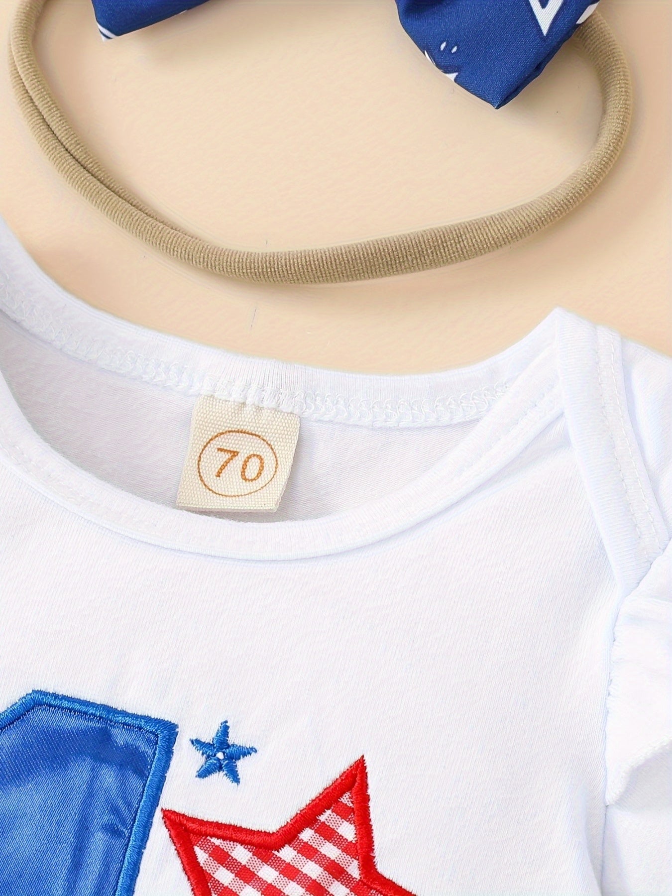 Baby Girls "My 1st 4th of July" Independence Day Outfit Ruffled Bodysuit Shorts and Bow Set